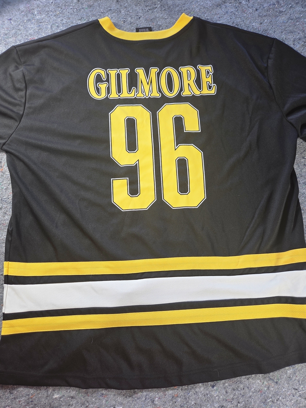 Happy Gilmore Golf Academy Jersey XL Black Yellow Gilmore 96 Movie Hockey Shirt